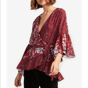 French Connection Ellette Crepe Floral Wrap Top